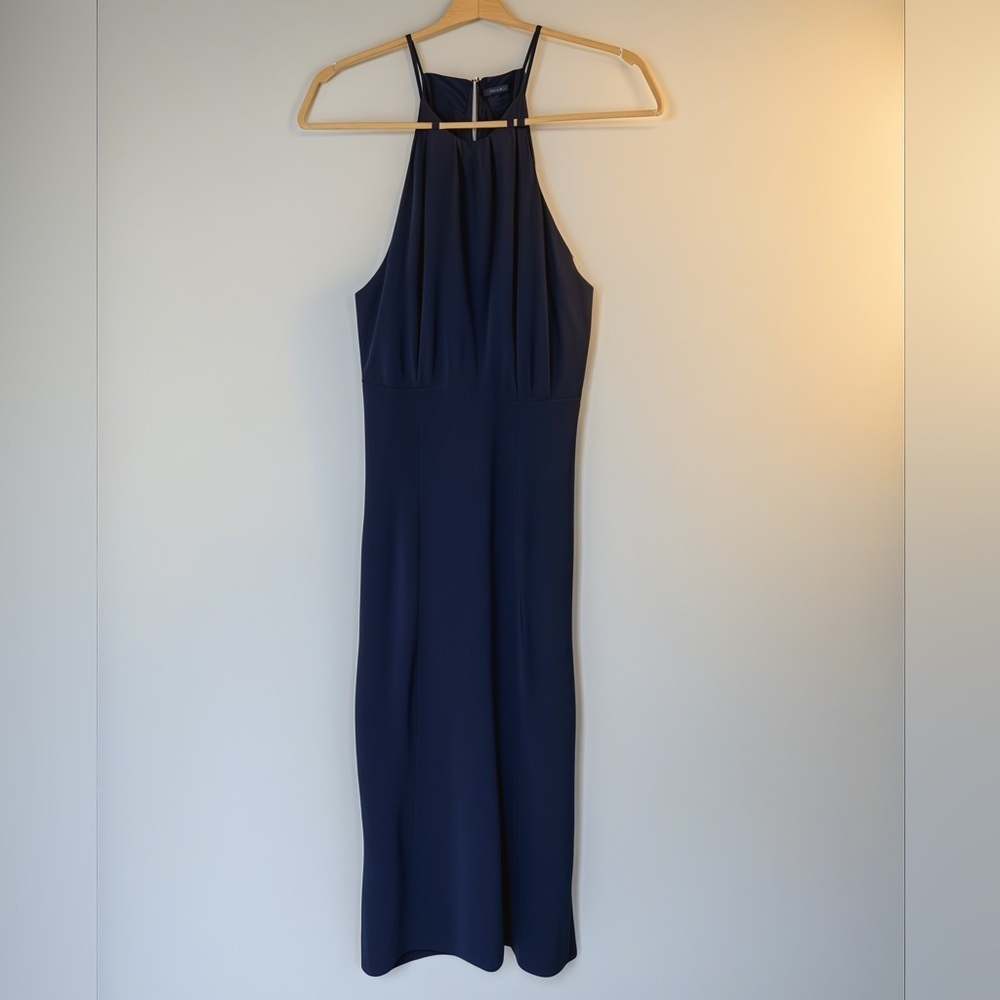 Lulus Halter Sheath Navy Blue Dress M